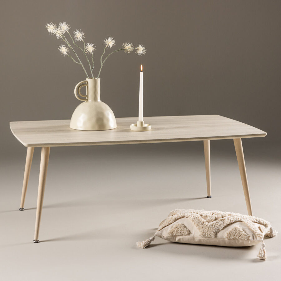 Table basse Plaza - 70x120 cm - Bois blanchi