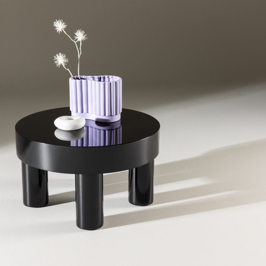 Table basse Varberg - ø60 cm - Noir brillant