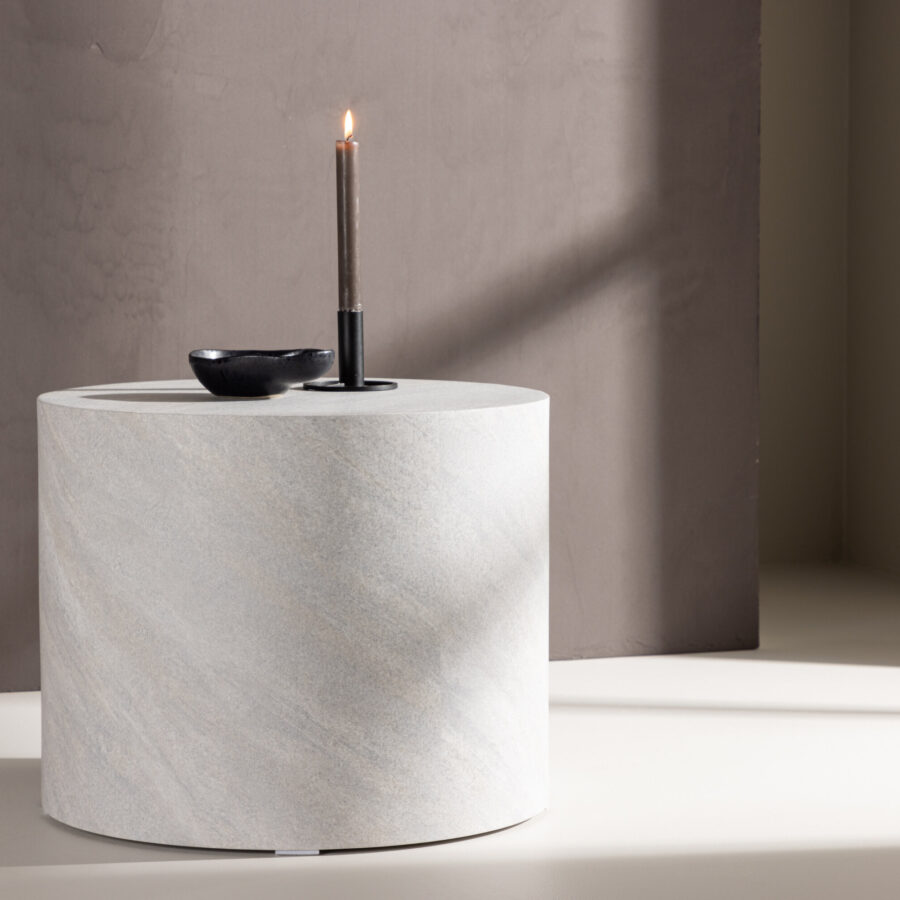 Table basse York ronde - ø50 cm - Aspect béton