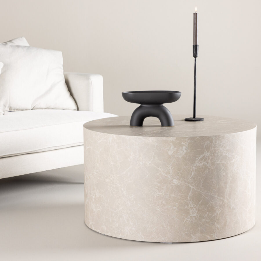 Table basse York ronde - ø80 cm - Beige