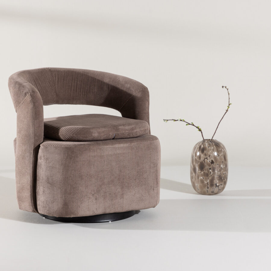 Fauteuil Laurel - Tissu marron