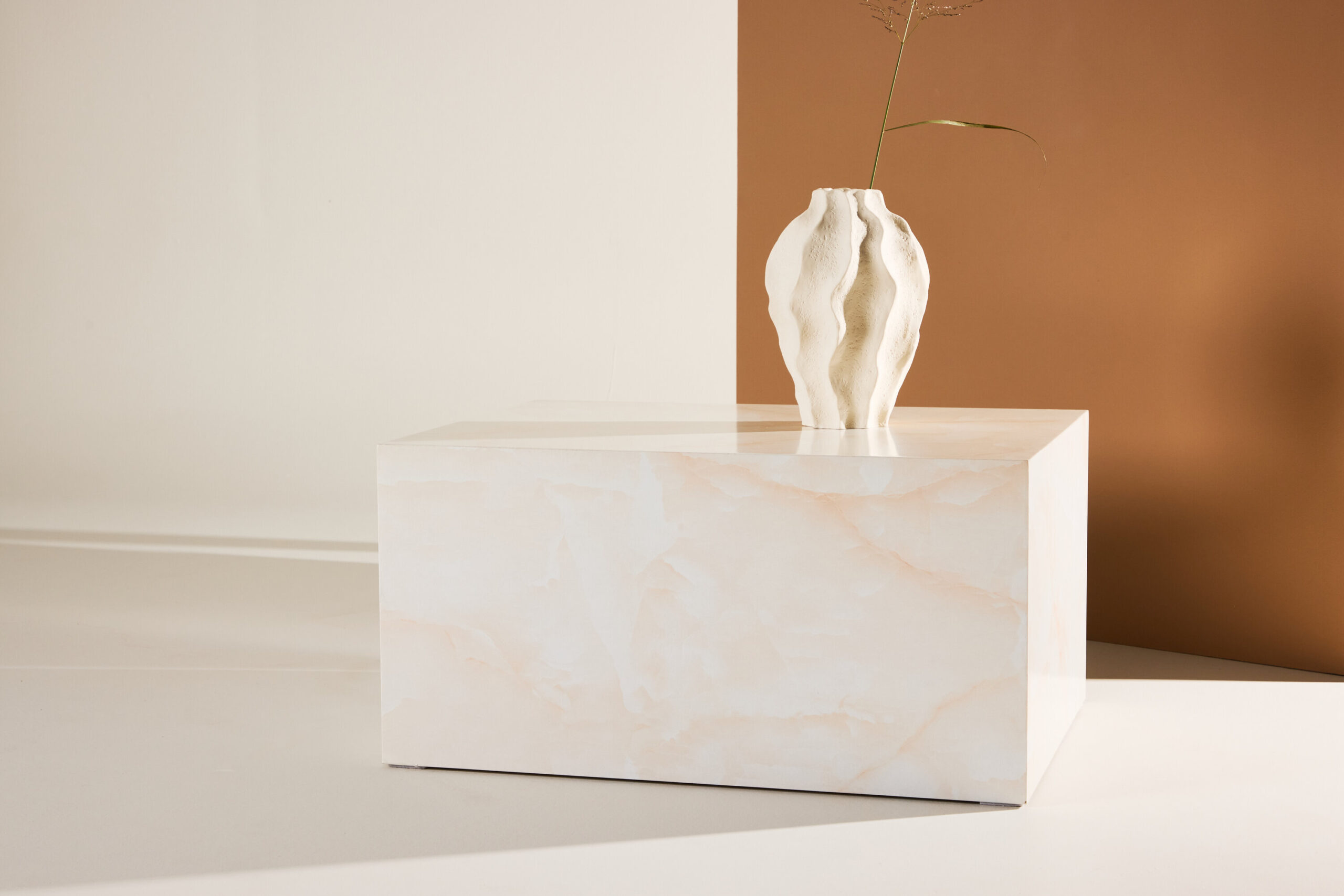 Table basse York - Jaune clair / Aspect marbre