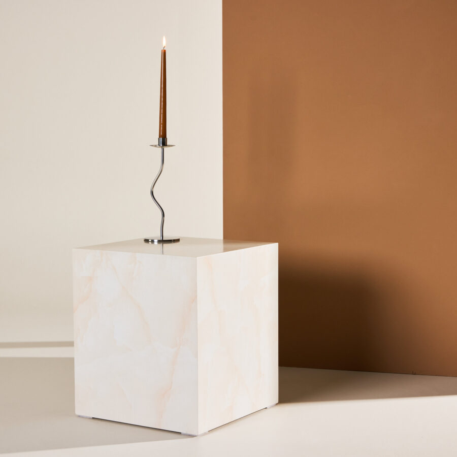 Table basse York - Jaune clair / Aspect marbre