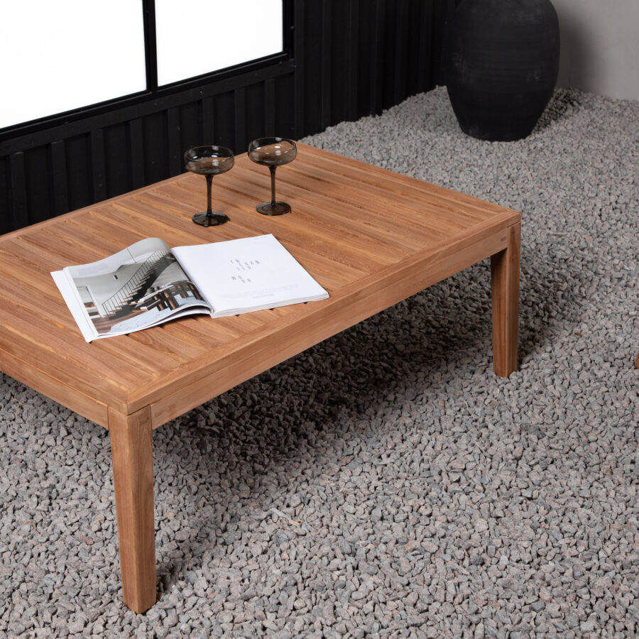 Table basse Amlan - Teck naturel - 70x110x40 cm