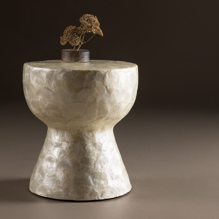 Table basse Sandön - ø40 cm - Capiz / Naturel