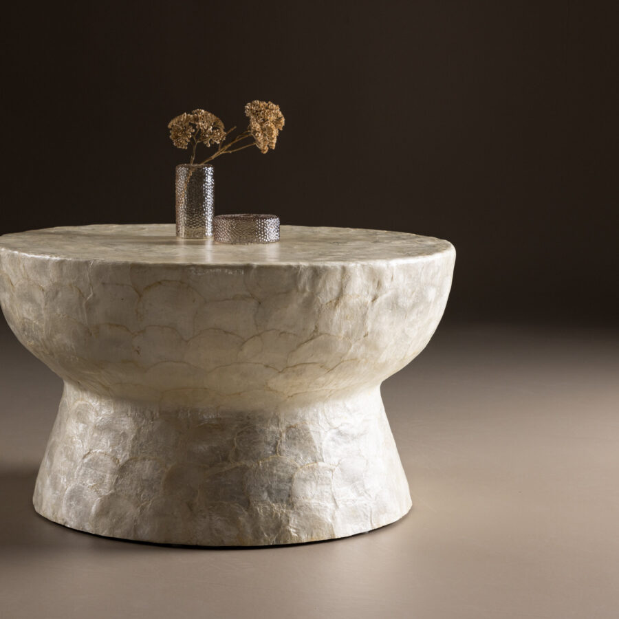 Table basse Sandön - ø70 cm - Capiz / Naturel