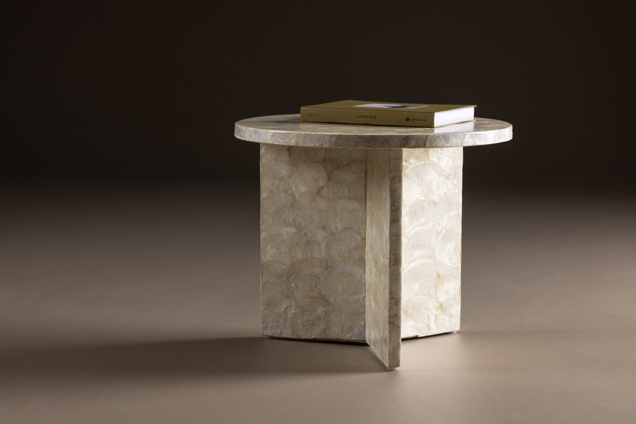 Table basse Smögen - ø40 cm - Capiz / Naturel