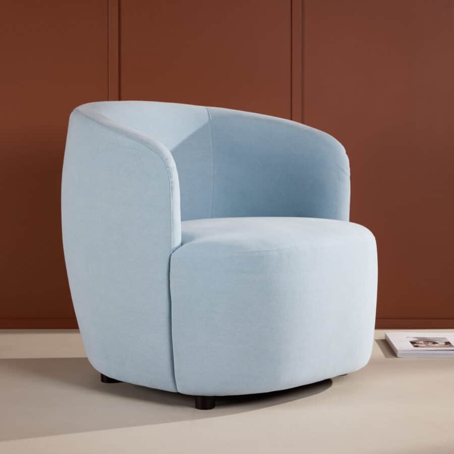 Fauteuil Bobbo - Tissu bleu pastel