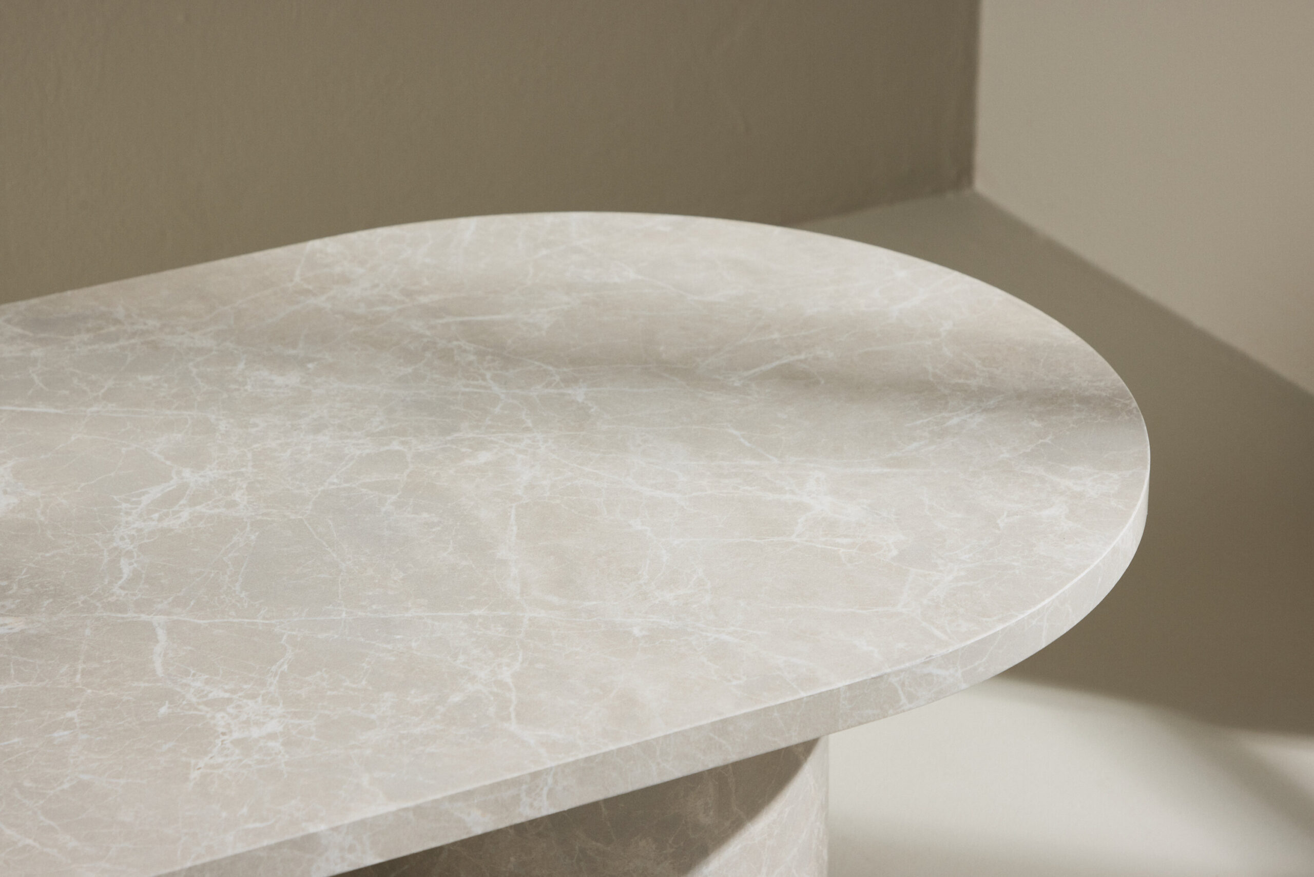 Table basse Narvik - 32x120x60 cm - Aspect marbre beige – Image 4