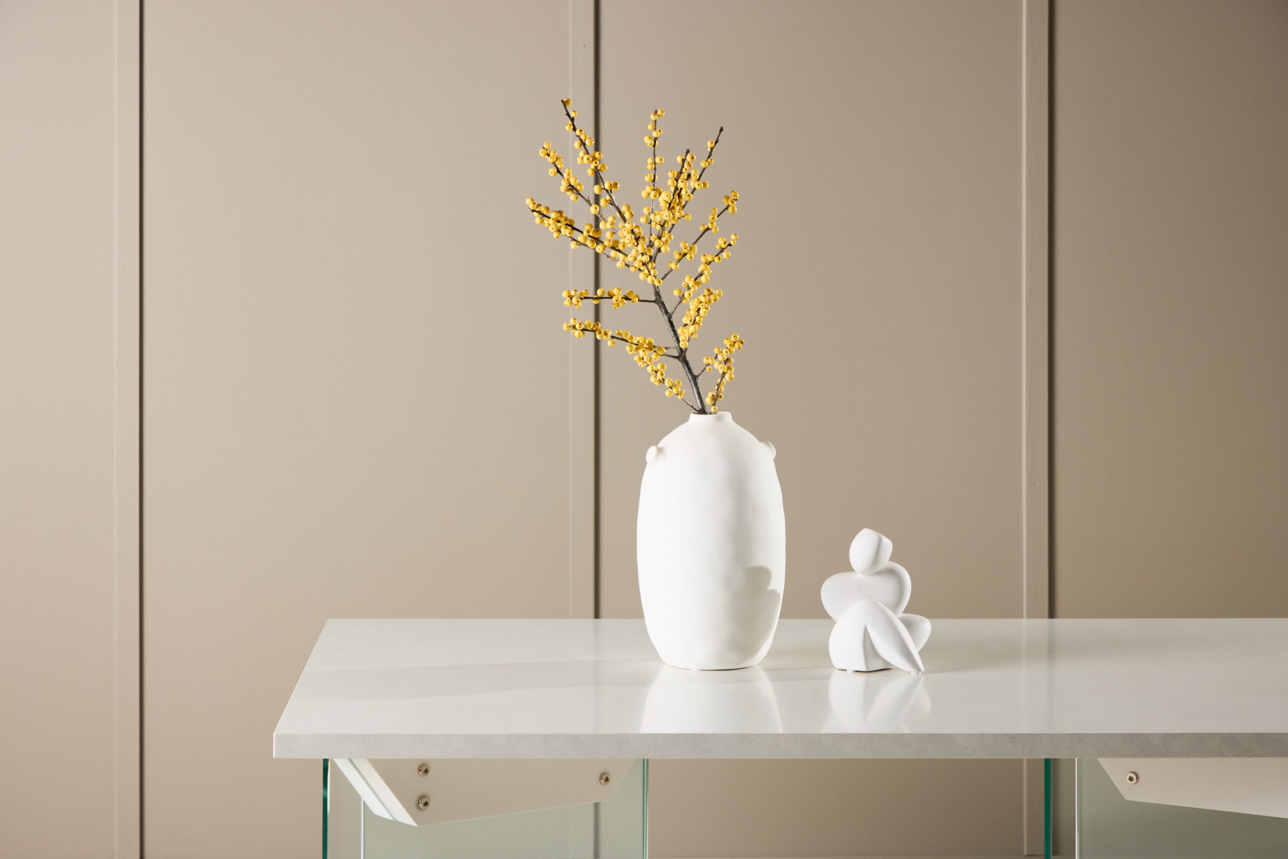 Table basse Ester - 120x80x42 cm - Verre / Aspect béton – Image 2