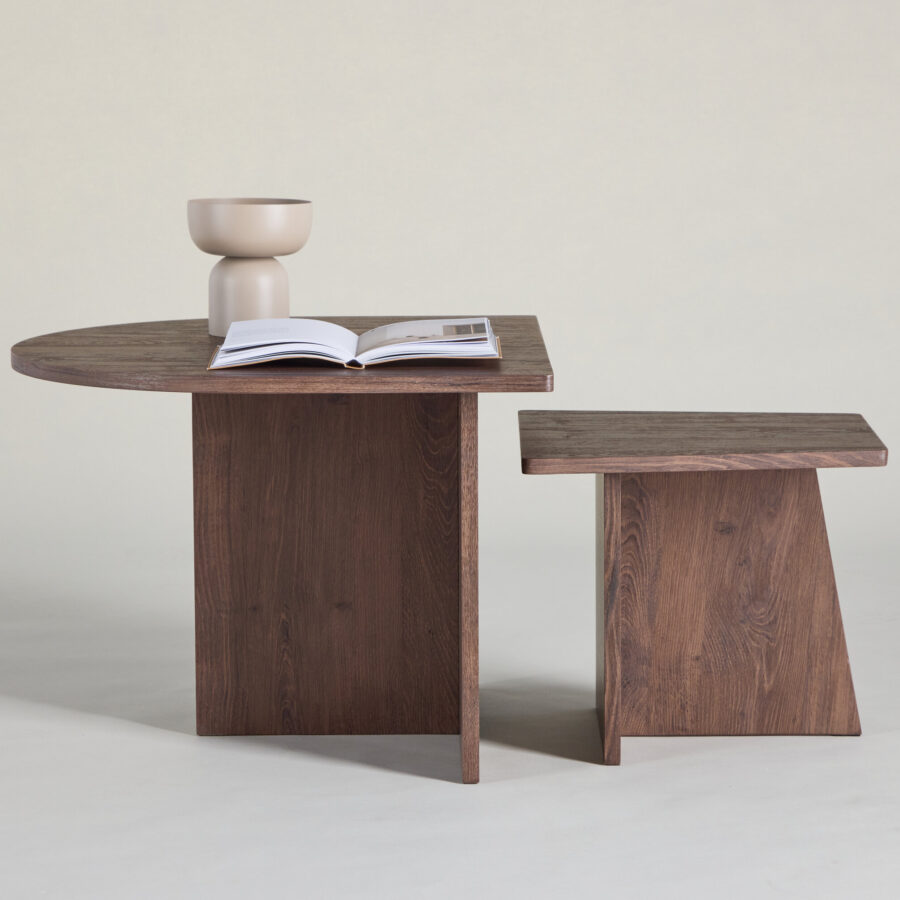 Tables basses Sala 60×45 cm et 40×35 cm - Moka