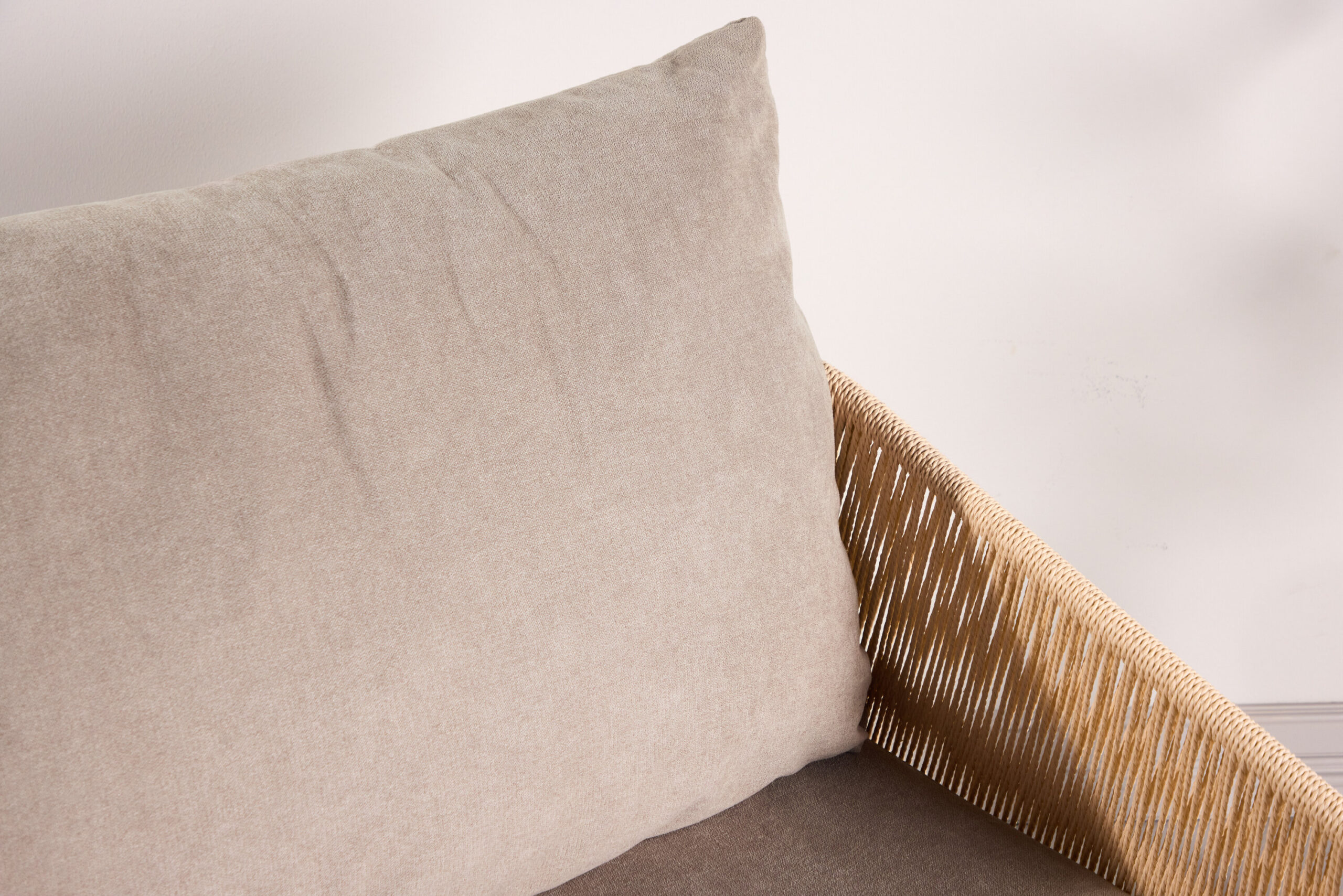 Fauteuil Louie beige - Structure métal et corde tressée – Image 3