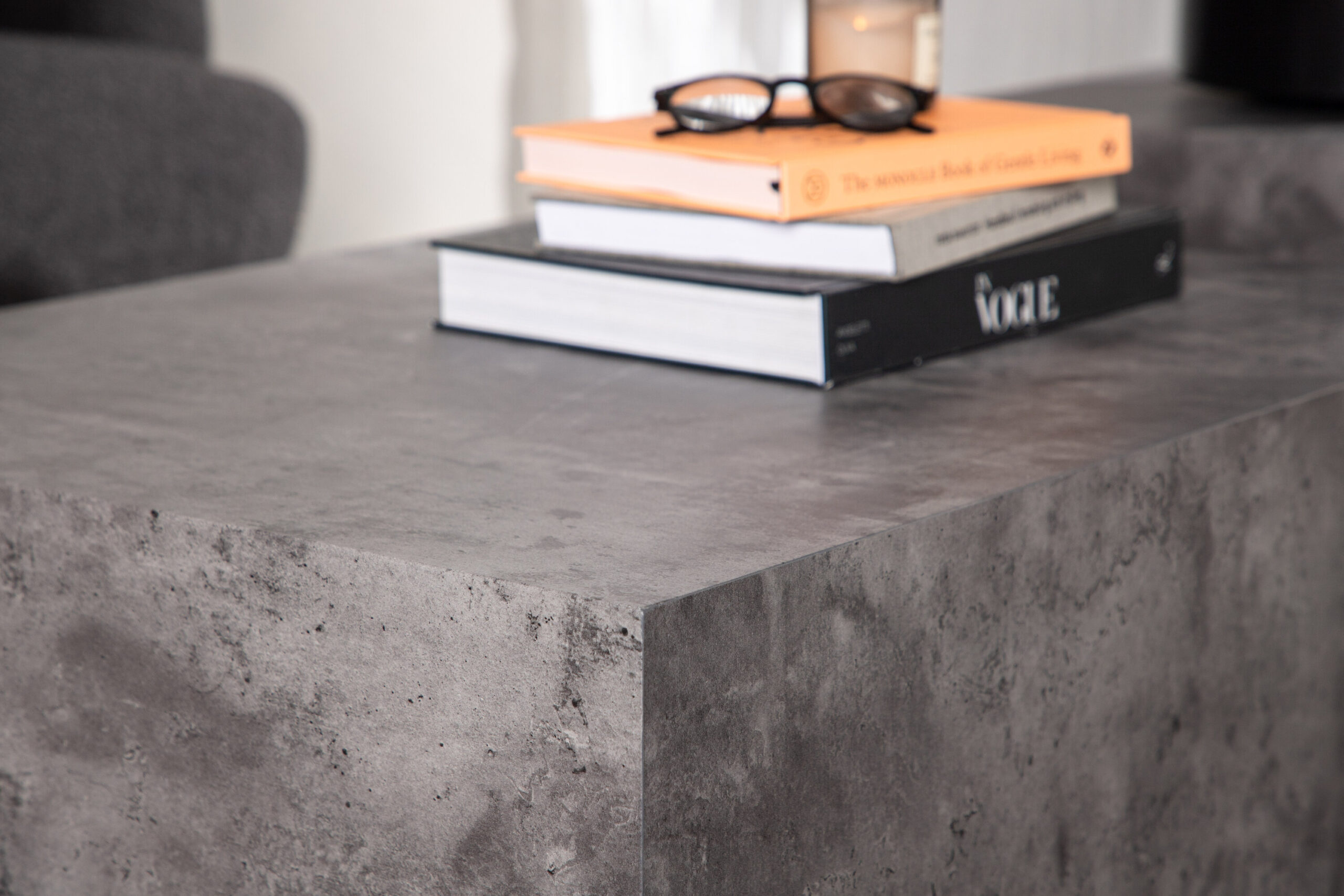 Table basse York haute + basse - Gris / Aspect marbre – Image 3