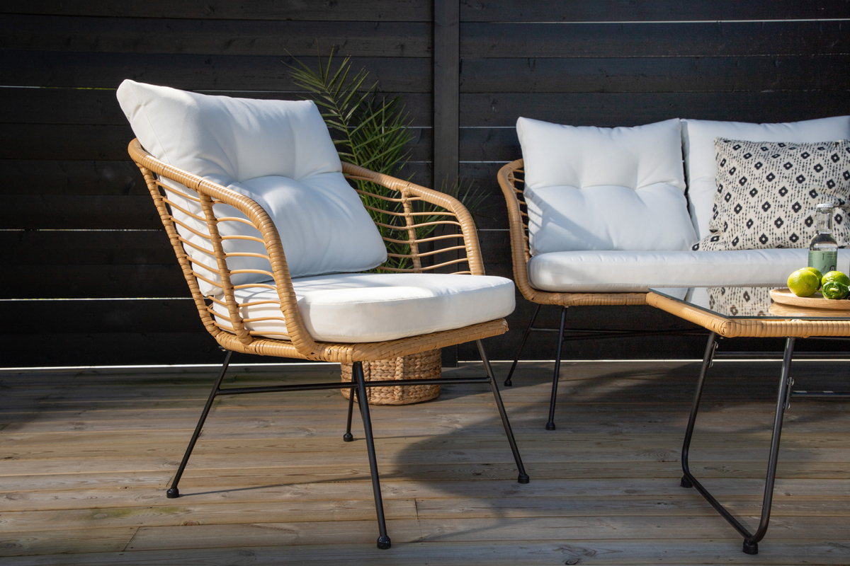 Ensemble outdoor en acier naturel avec coussins Stilren – Image 9