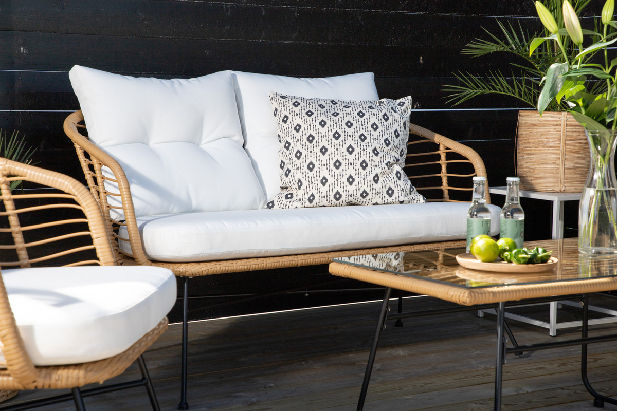 Ensemble outdoor en acier naturel avec coussins Stilren – Image 11