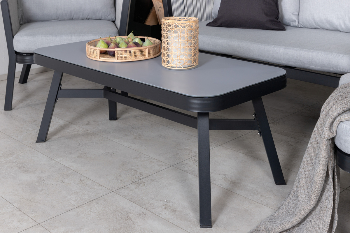 Set de jardin lounge en aluminium gris avec coussins Virya – Image 8