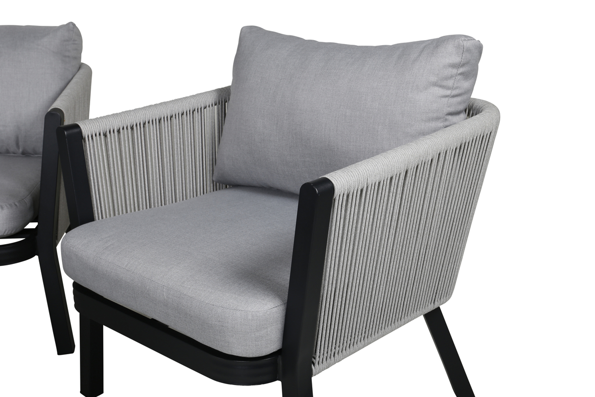 Set de jardin lounge en aluminium gris avec coussins Virya – Image 5