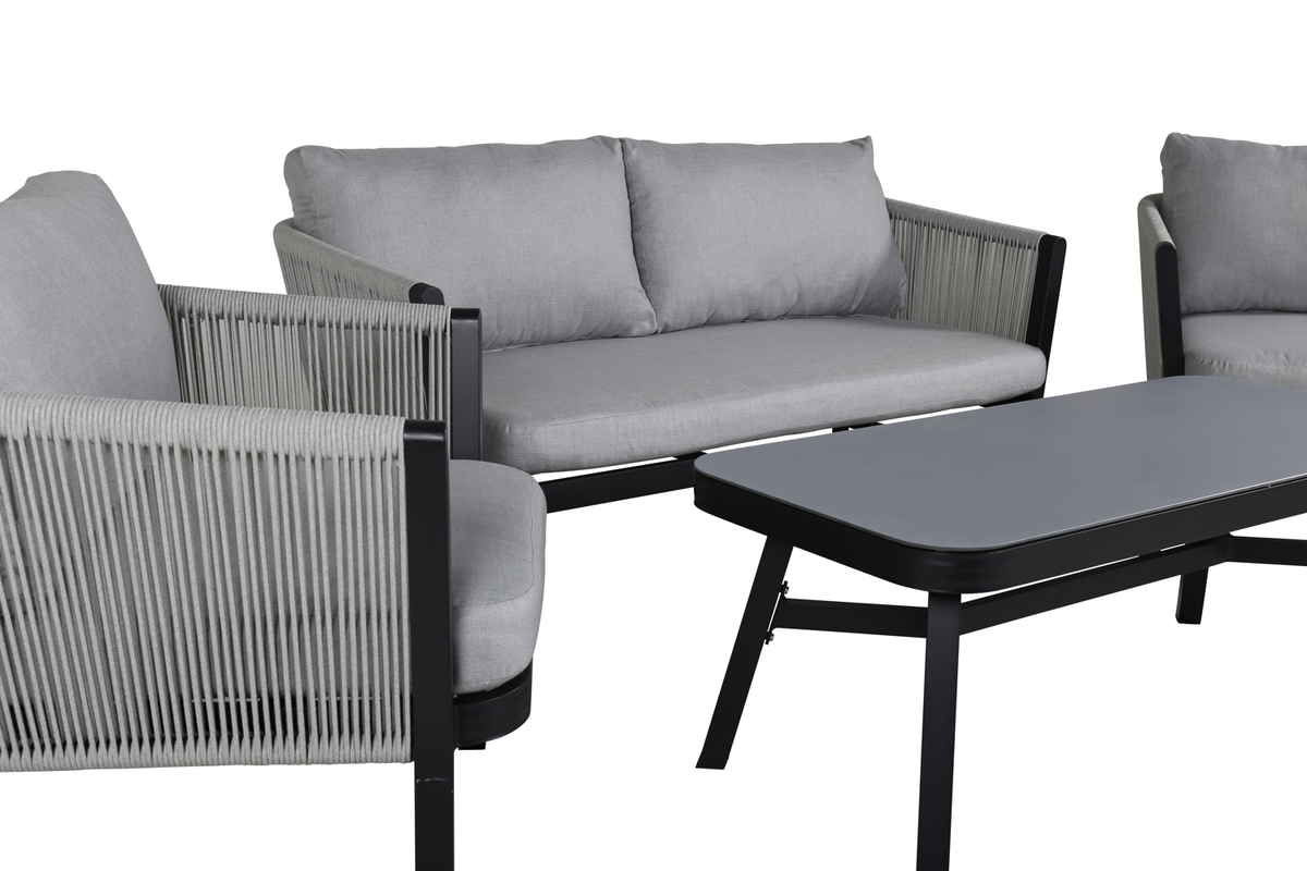 Set de jardin lounge en aluminium gris avec coussins Virya – Image 4