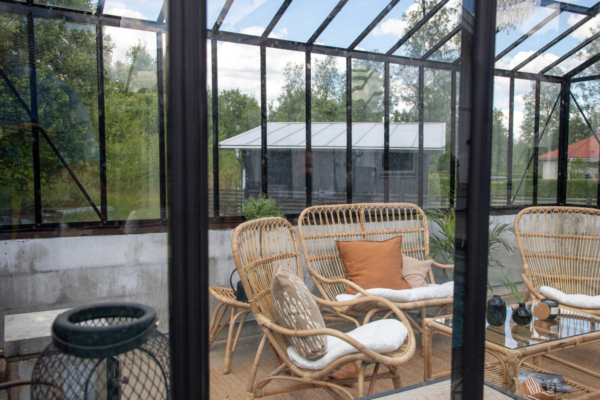 Set de jardin lounge en rotin naturel avec coussins Loungegrupp – Image 7