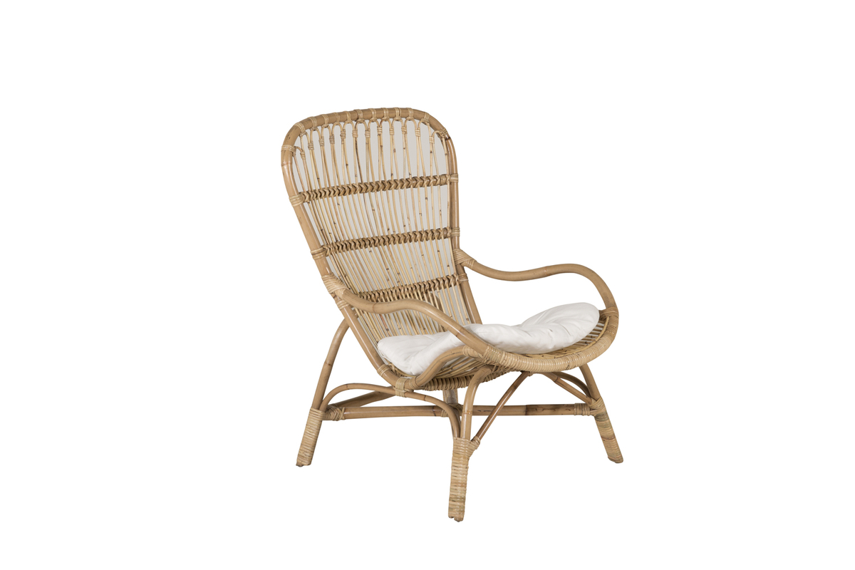 Set de jardin lounge en rotin naturel avec coussins Loungegrupp – Image 4