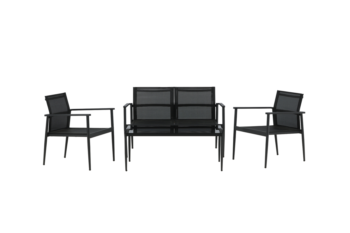 Mobilier lounge de jardin en aluminium noir Break – Image 9