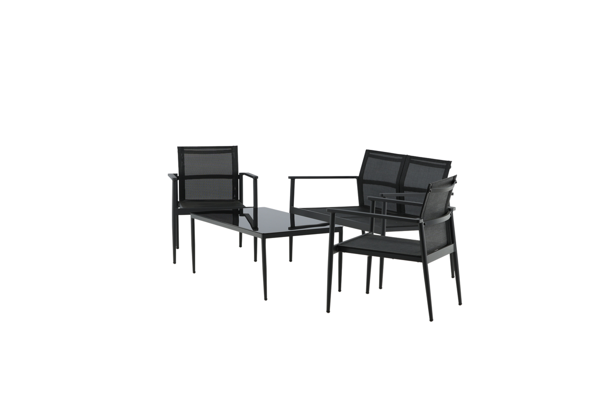 Mobilier lounge de jardin en aluminium noir Break – Image 14