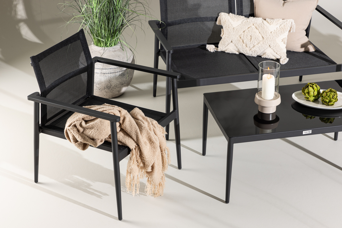 Mobilier lounge de jardin en aluminium noir Break – Image 2