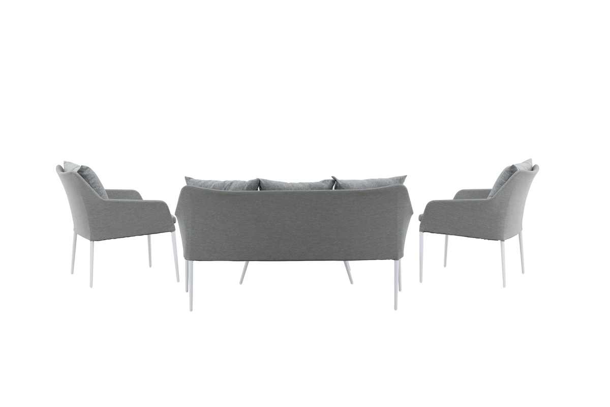 Salon d'extérieur en polyester gris avec coussins Spoga – Image 8