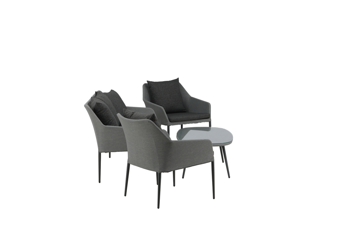 Set de jardin lounge en aluminium gris avec coussins Spoga – Image 7