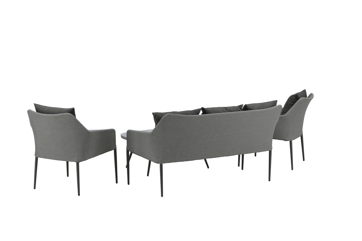 Set de jardin lounge en aluminium gris avec coussins Spoga – Image 9