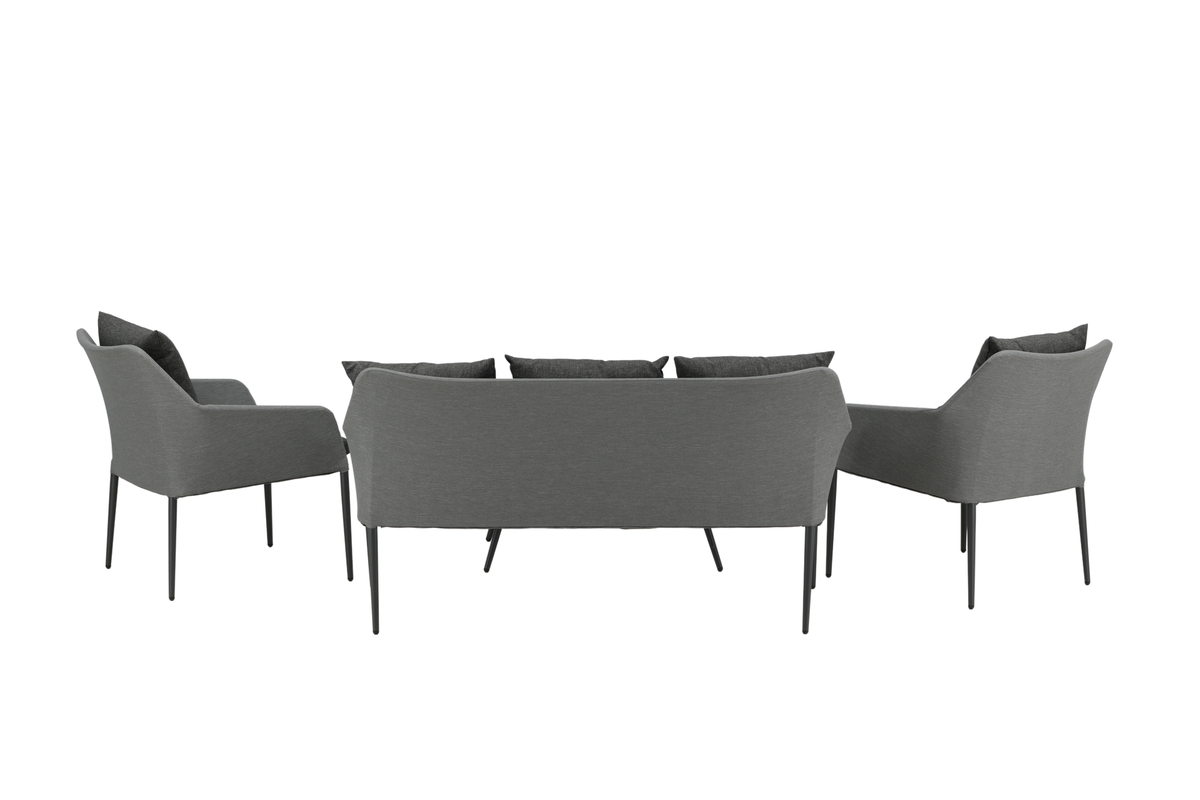 Set de jardin lounge en aluminium gris avec coussins Spoga – Image 8