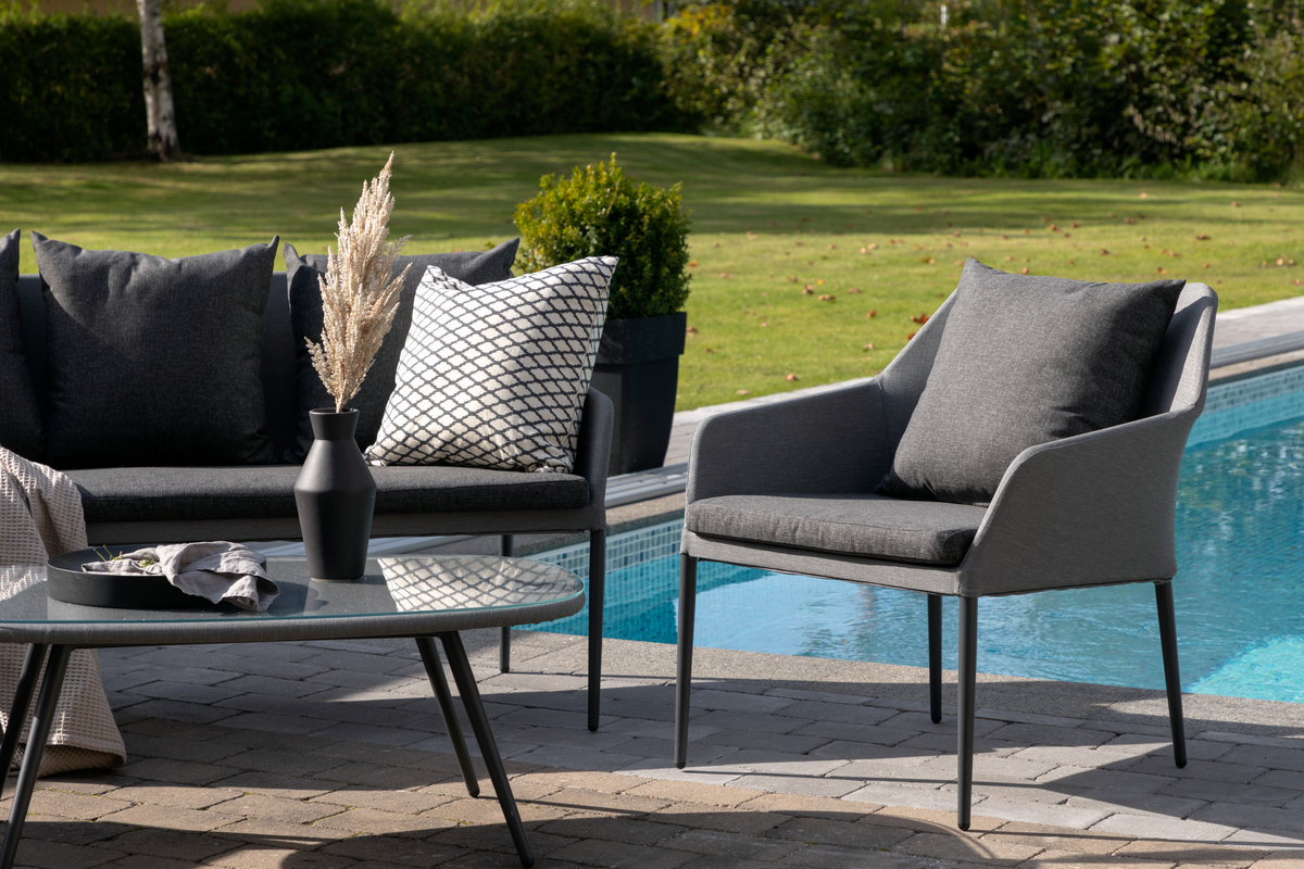 Set de jardin lounge en aluminium gris avec coussins Spoga – Image 14