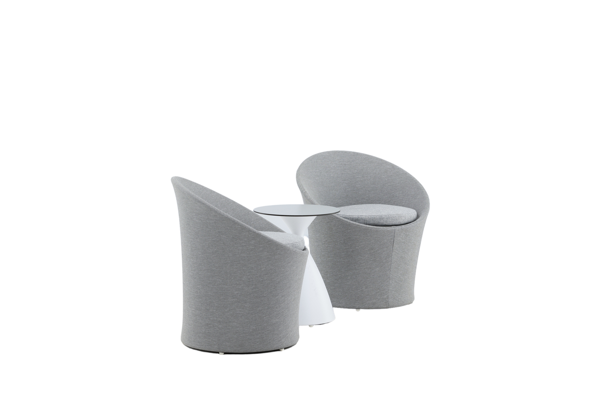 Salon de terrasse en aluminium gris avec coussins Detta – Image 10