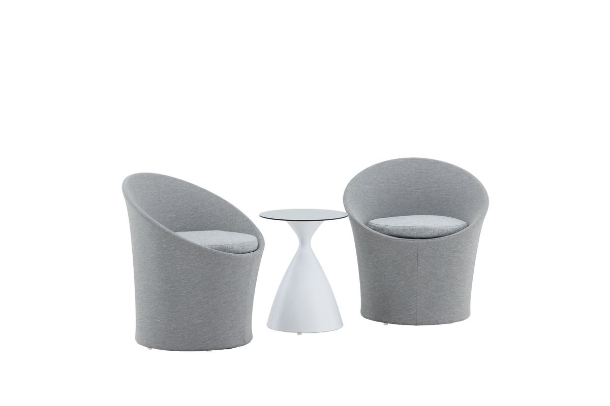 Salon de terrasse en aluminium gris avec coussins Detta – Image 11