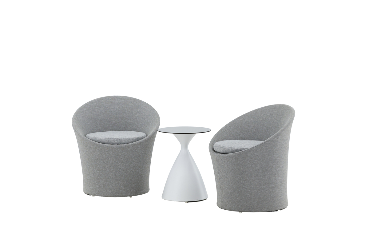 Salon de terrasse en aluminium gris avec coussins Detta – Image 3