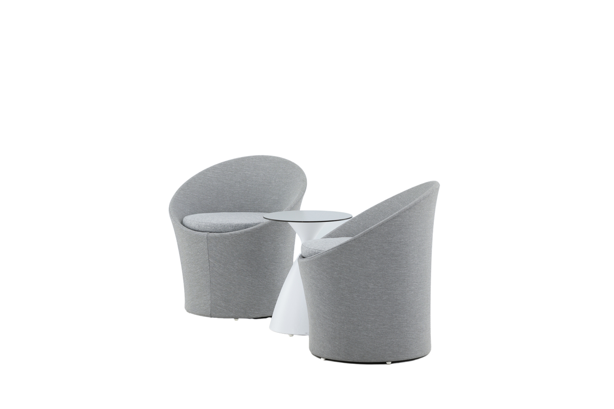 Salon de terrasse en aluminium gris avec coussins Detta – Image 4