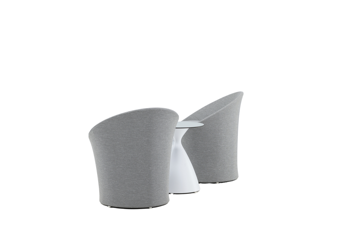 Salon de terrasse en aluminium gris avec coussins Detta – Image 5