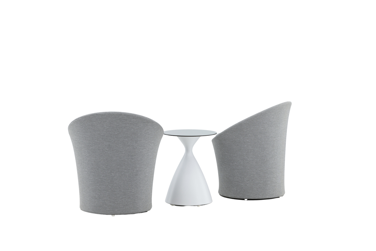 Salon de terrasse en aluminium gris avec coussins Detta – Image 6