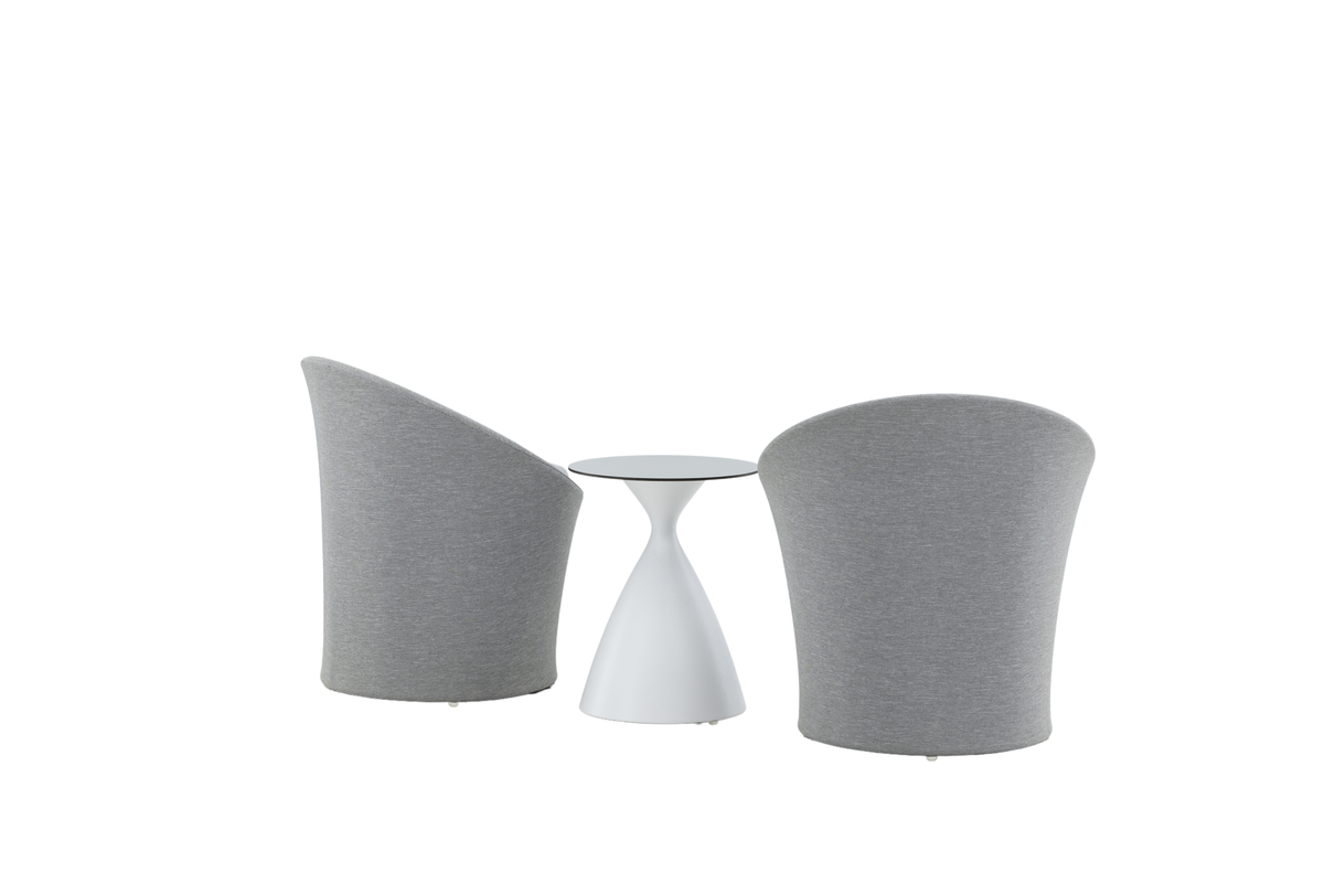 Salon de terrasse en aluminium gris avec coussins Detta – Image 8