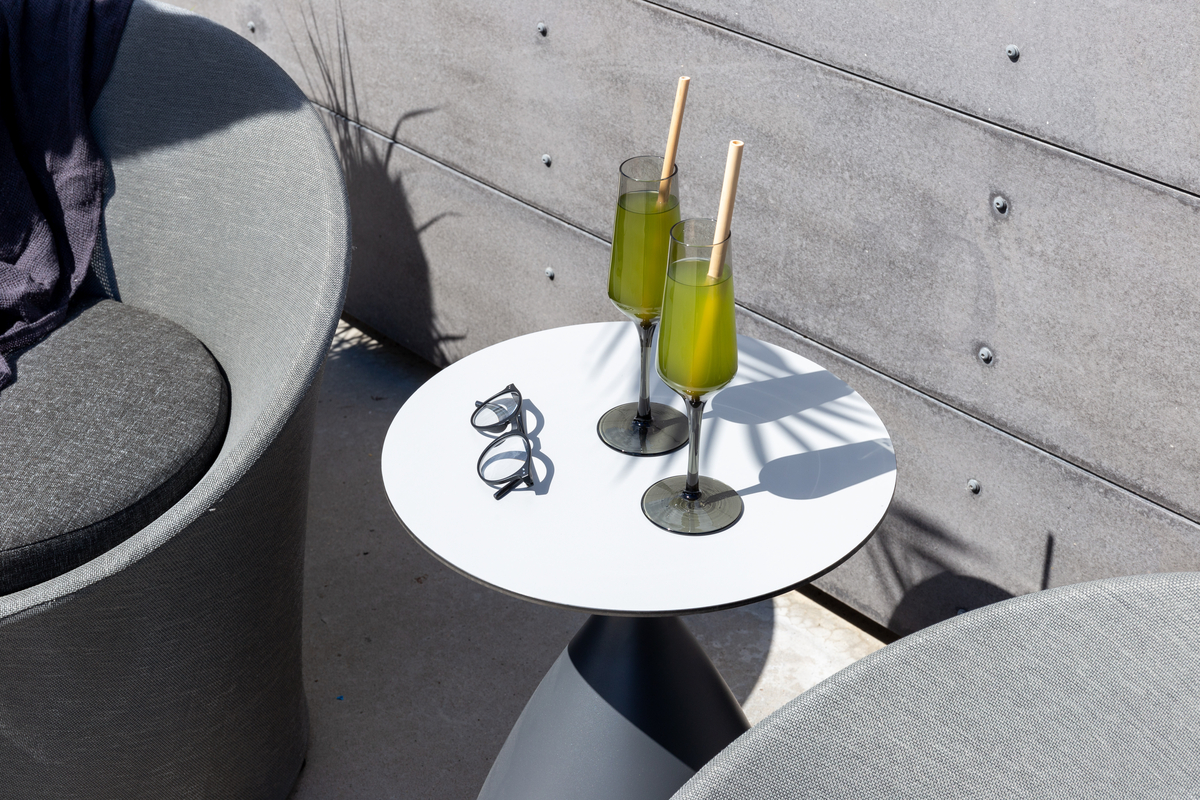 Ensemble salon extérieur en aluminium gris avec coussins Salon Lounge Extérieur – Image 6