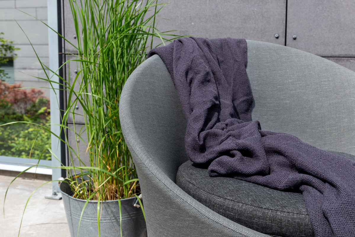 Ensemble salon extérieur en aluminium gris avec coussins Salon Lounge Extérieur – Image 7