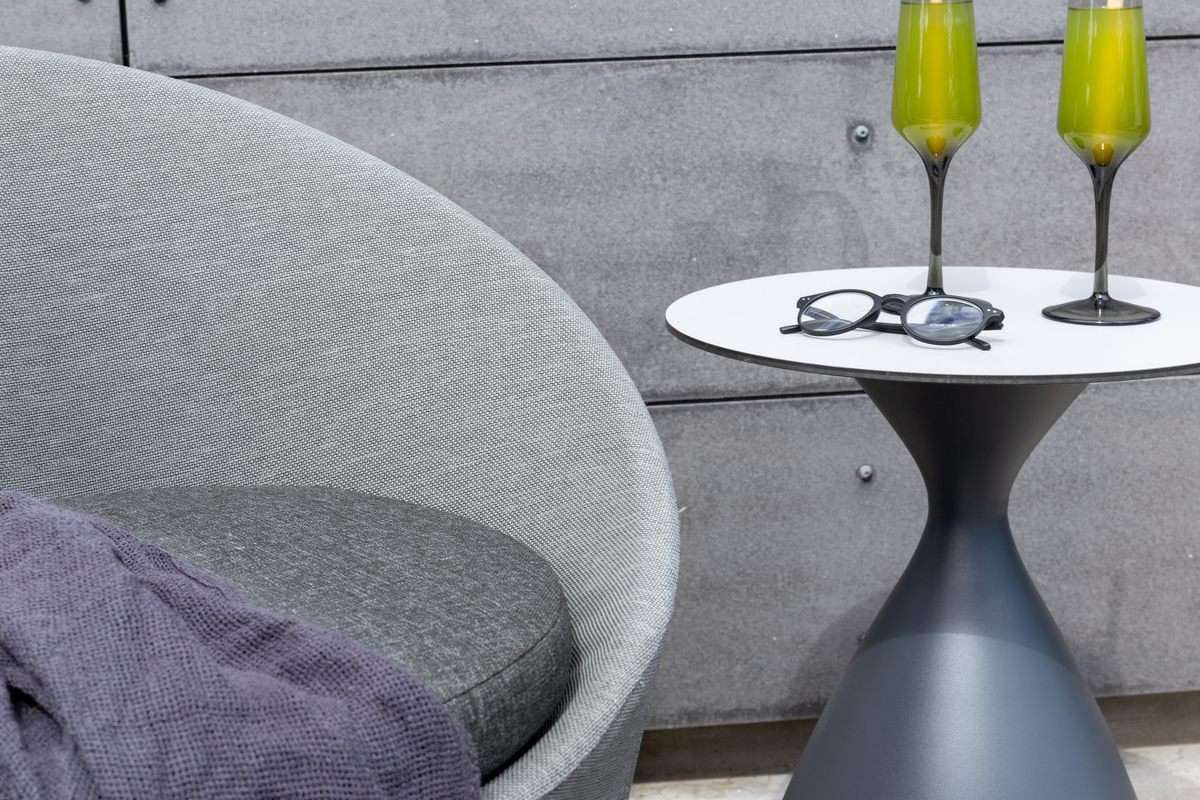 Ensemble salon extérieur en aluminium gris avec coussins Salon Lounge Extérieur – Image 8