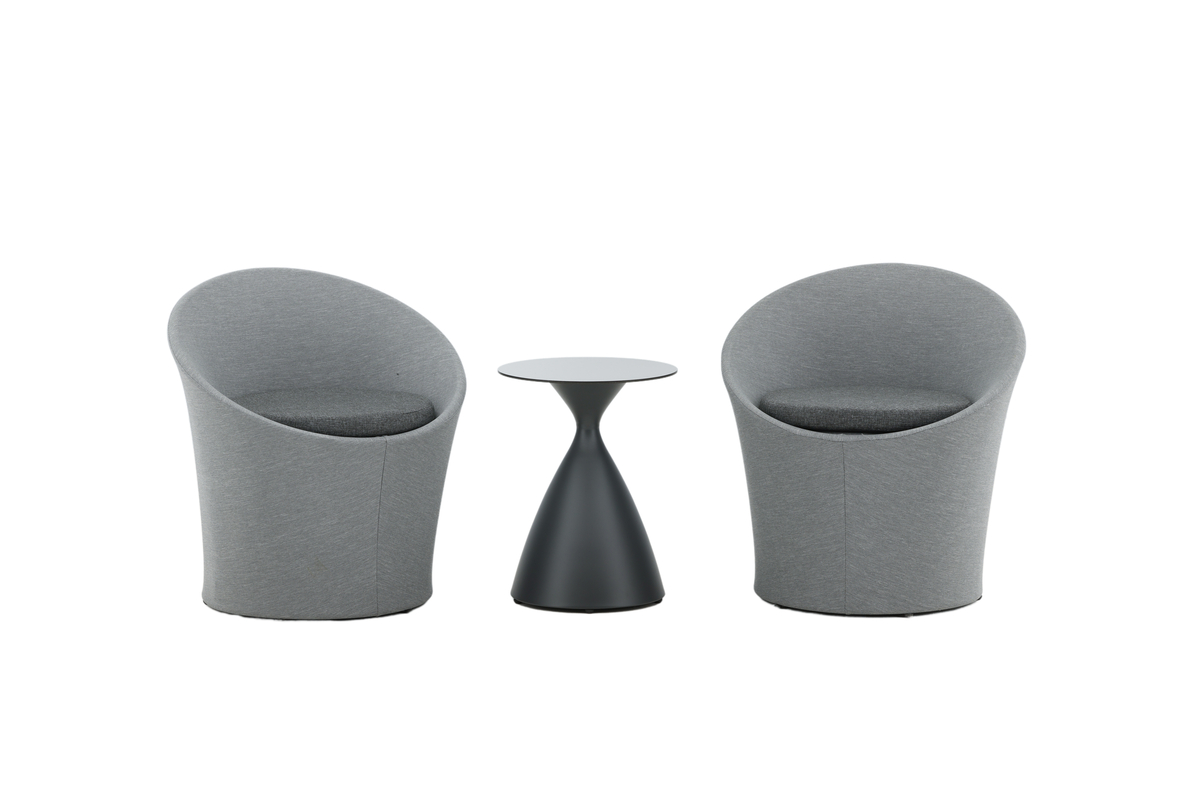 Ensemble salon extérieur en aluminium gris avec coussins Salon Lounge Extérieur – Image 9