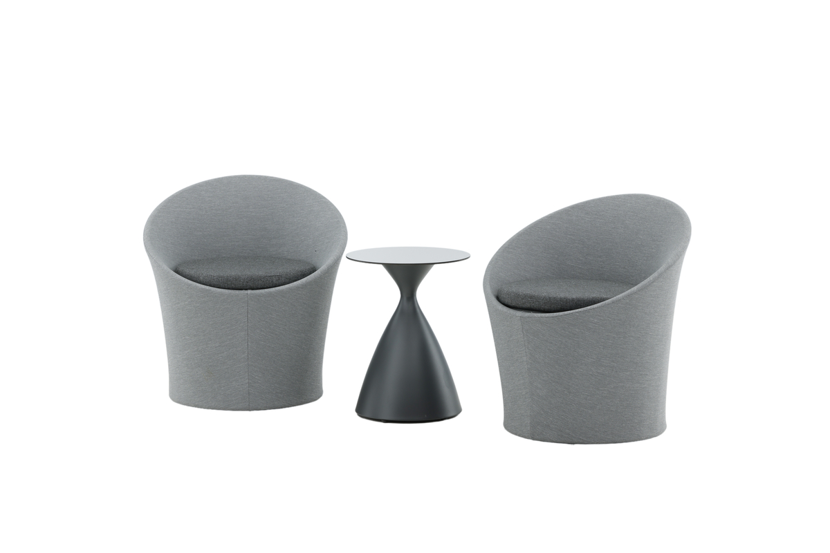 Ensemble salon extérieur en aluminium gris avec coussins Salon Lounge Extérieur – Image 10