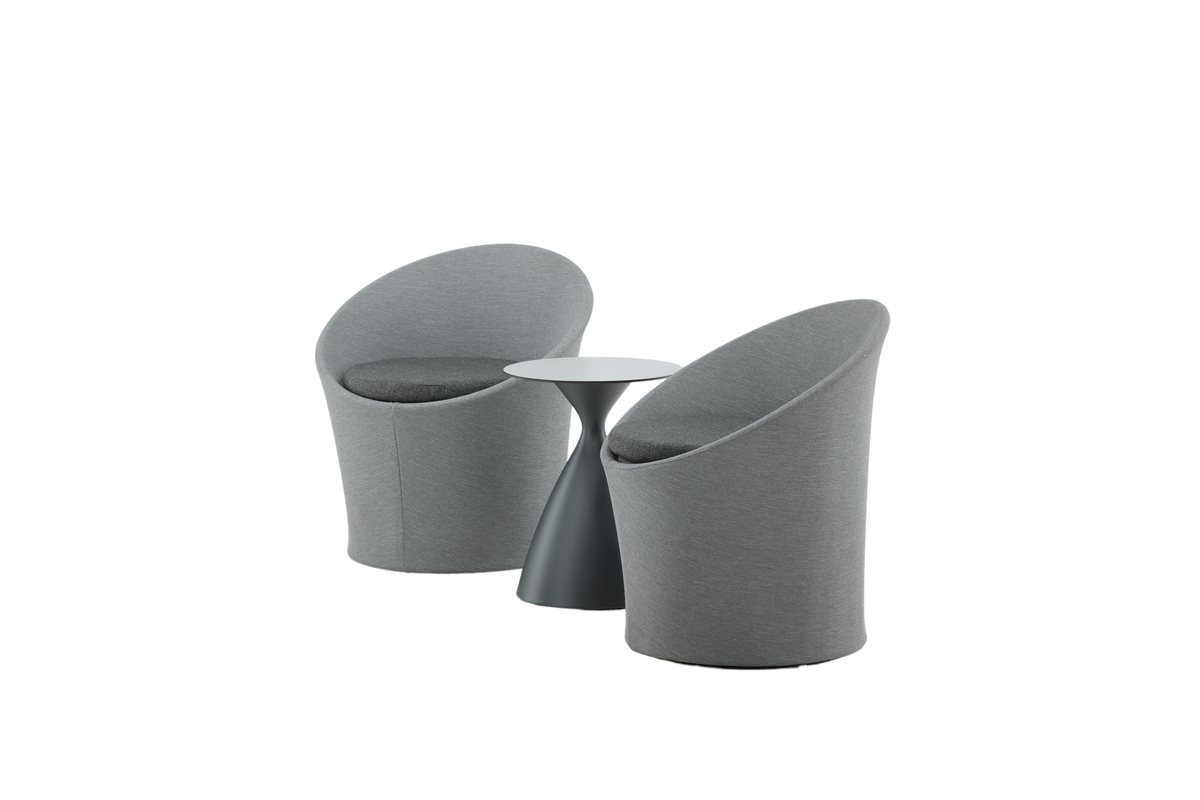 Ensemble salon extérieur en aluminium gris avec coussins Salon Lounge Extérieur – Image 11