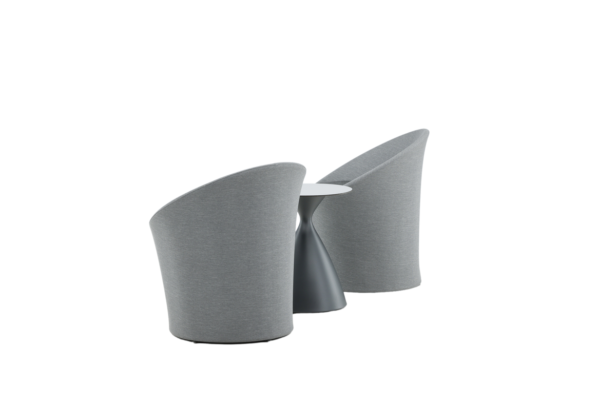 Ensemble salon extérieur en aluminium gris avec coussins Salon Lounge Extérieur – Image 13