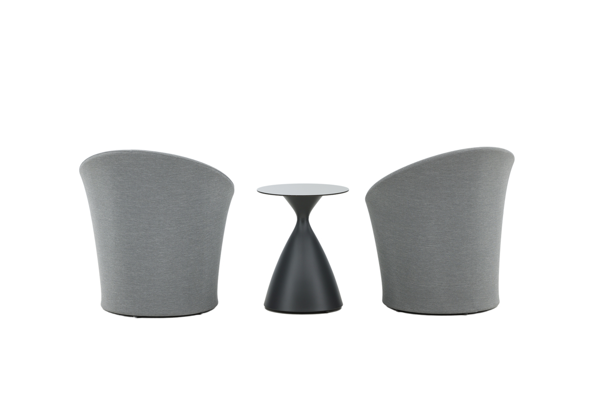 Ensemble salon extérieur en aluminium gris avec coussins Salon Lounge Extérieur – Image 15