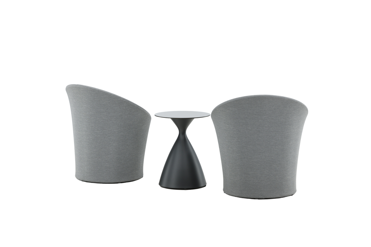 Ensemble salon extérieur en aluminium gris avec coussins Salon Lounge Extérieur – Image 16