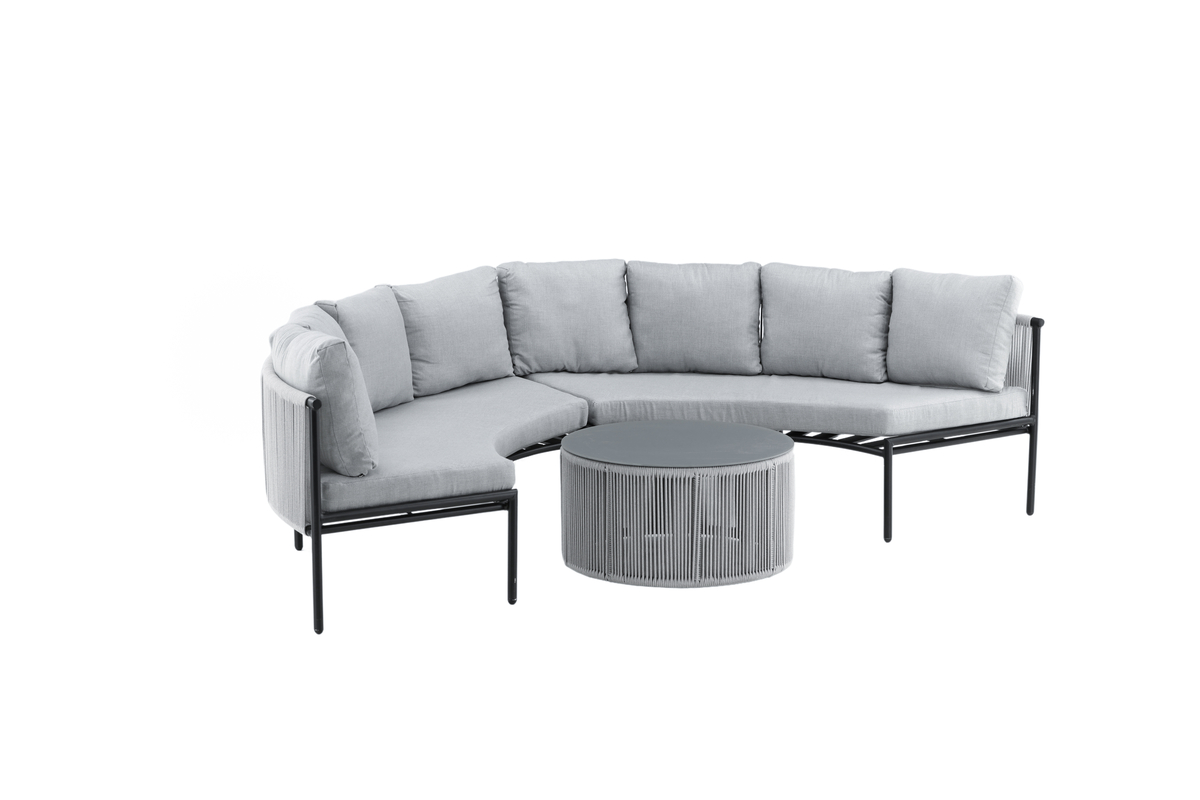 Salon lounge outdoor en aluminium gris avec coussins Virya – Image 3