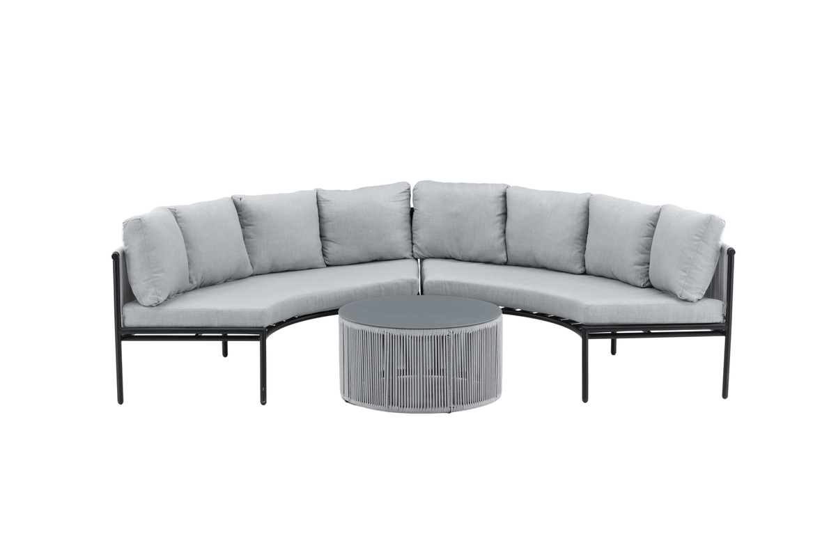 Salon lounge outdoor en aluminium gris avec coussins Virya – Image 2